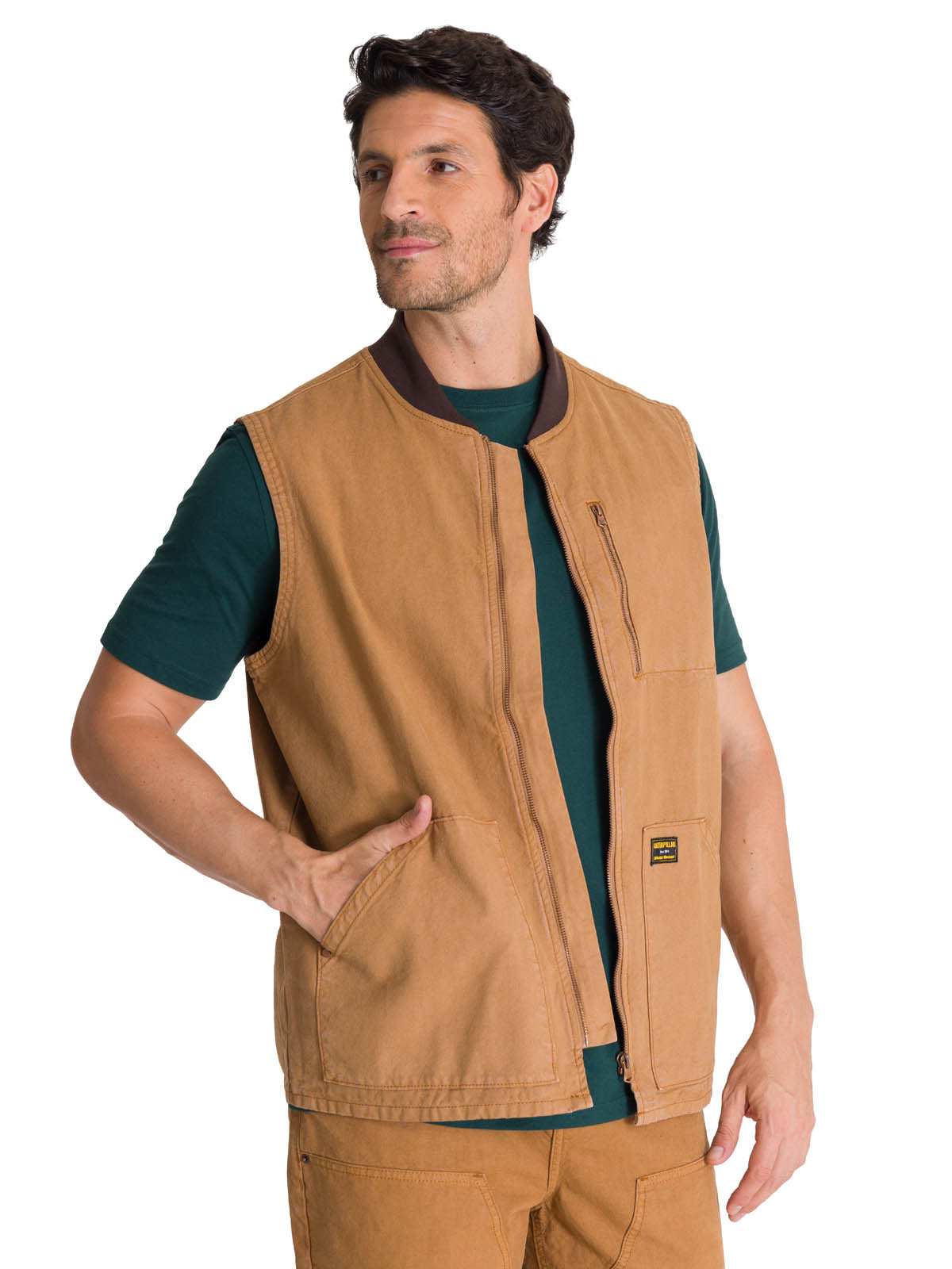 Chaqueta Sin Mangas Hombre Utility Beige CAT