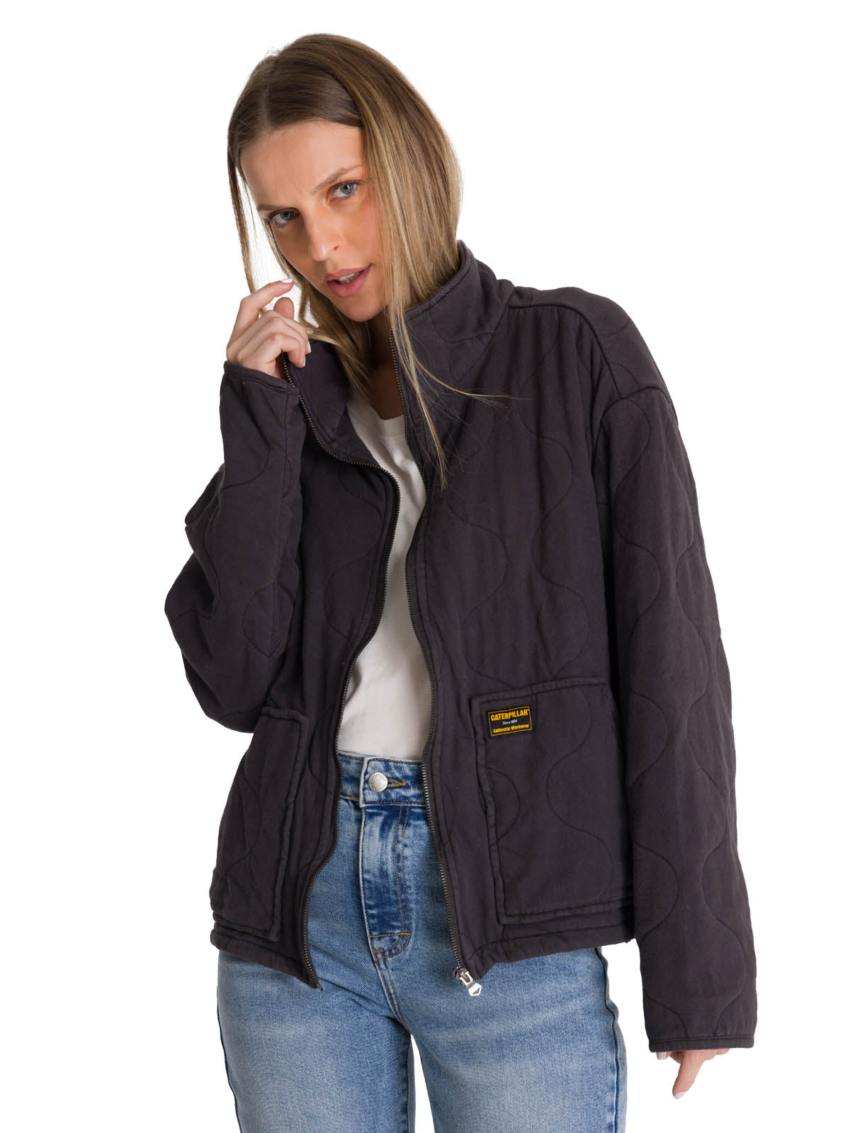 Chaqueta Mujer Cozy Quilted Oversized Azul CAT