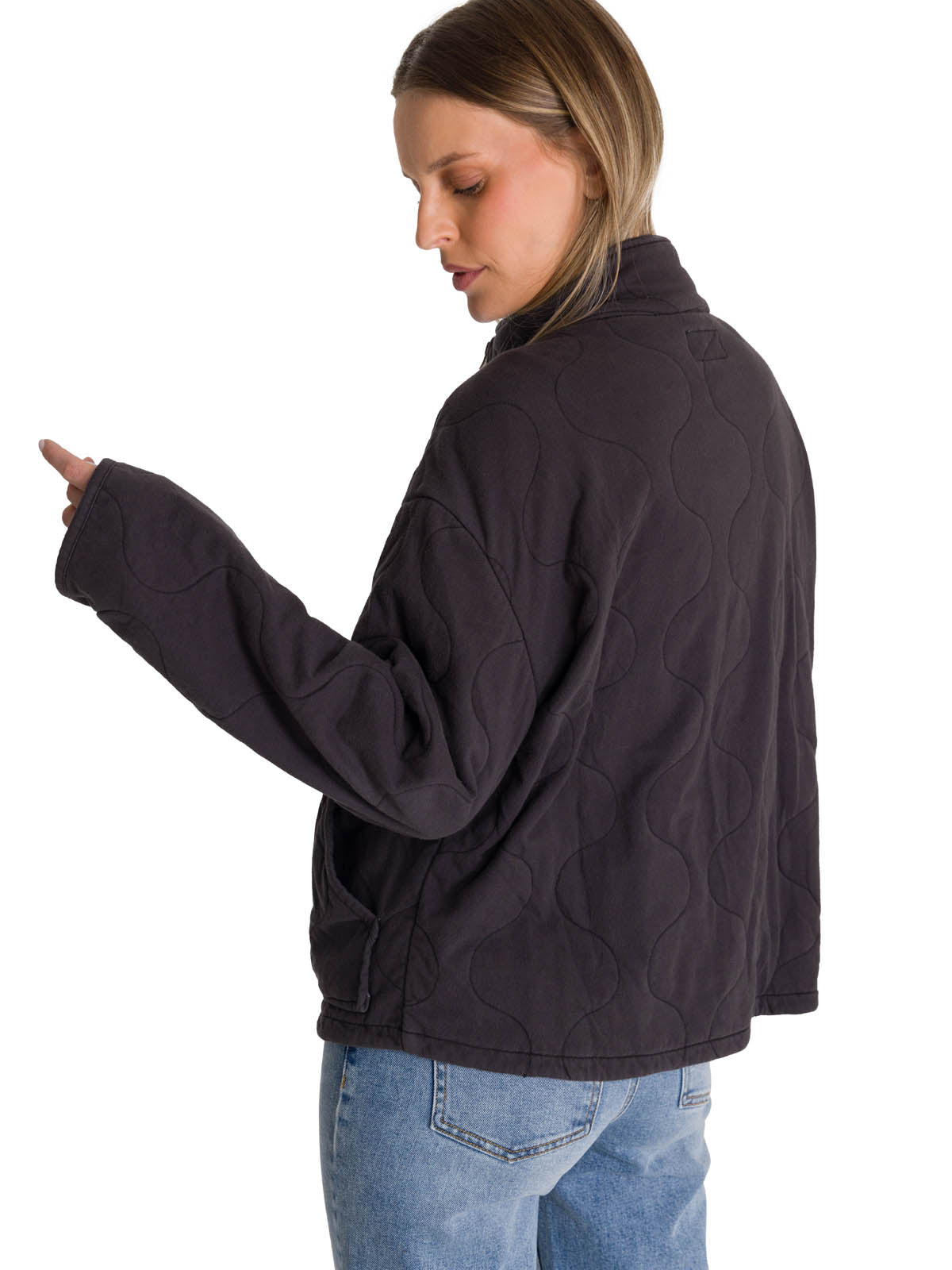 Chaqueta Mujer Cozy Quilted Oversized Azul CAT