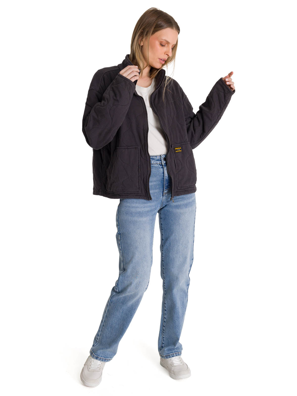 Chaqueta Mujer Cozy Quilted Oversized Azul CAT