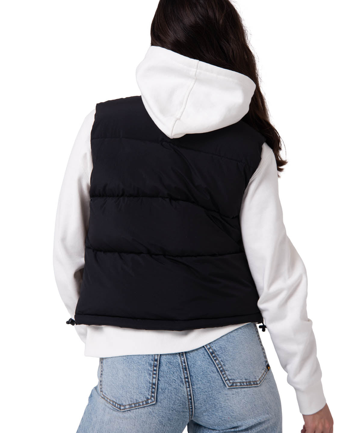 Chaqueta Vest Mujer Cropped Puffer Vest Negro CAT