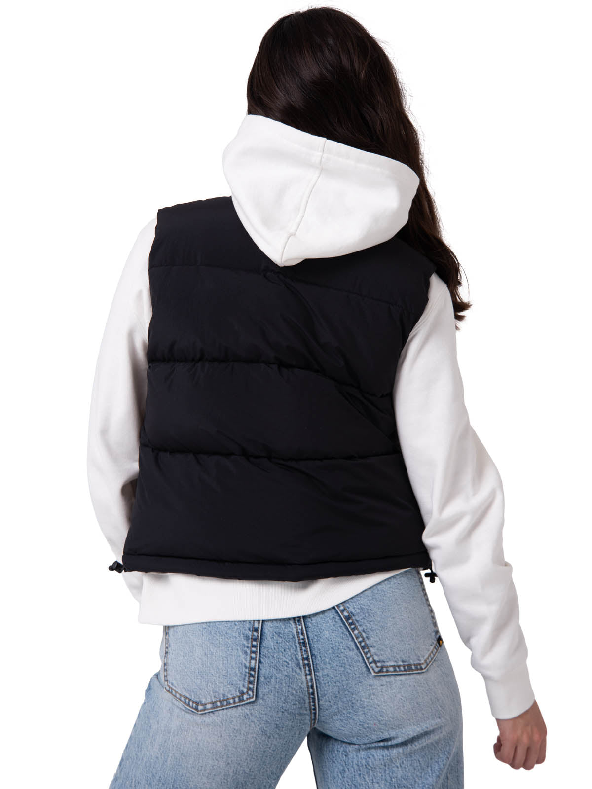 Chaqueta Vest Mujer Cropped Puffer Vest Negro CAT