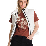 Chaqueta Vest Mujer Cropped Puffer Vest Blanco CAT