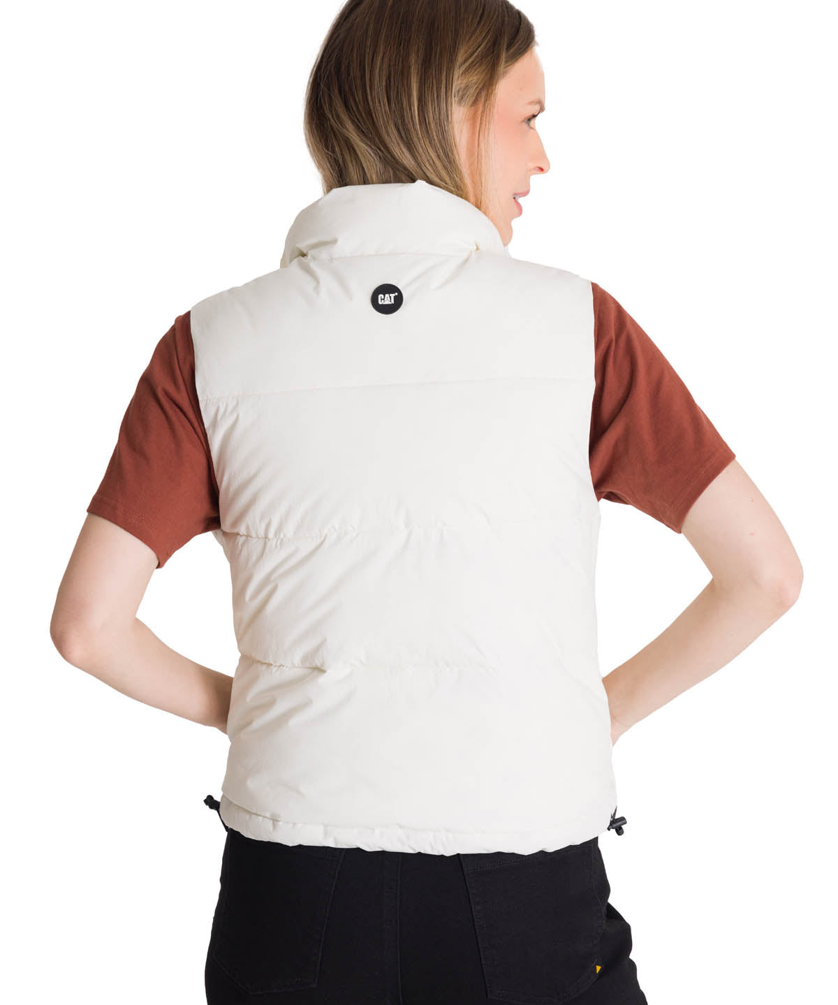 Chaqueta Vest Mujer Cropped Puffer Vest Blanco CAT