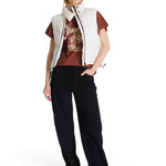 Chaqueta Vest Mujer Cropped Puffer Vest Blanco CAT