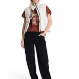 Chaqueta Vest Mujer Cropped Puffer Vest Blanco CAT