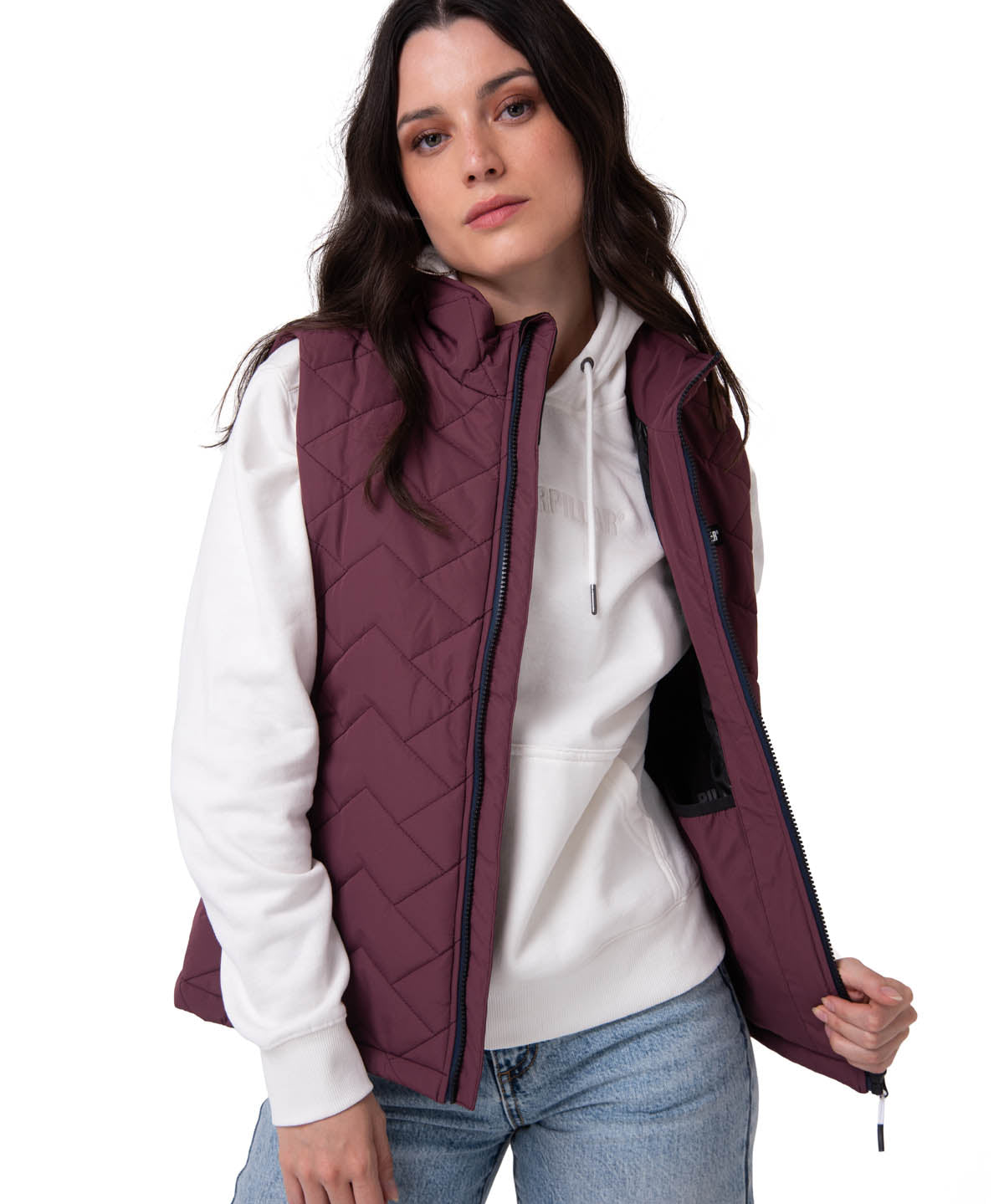 Parka Sin Mangas Mujer Mediumweight Burdeo CAT