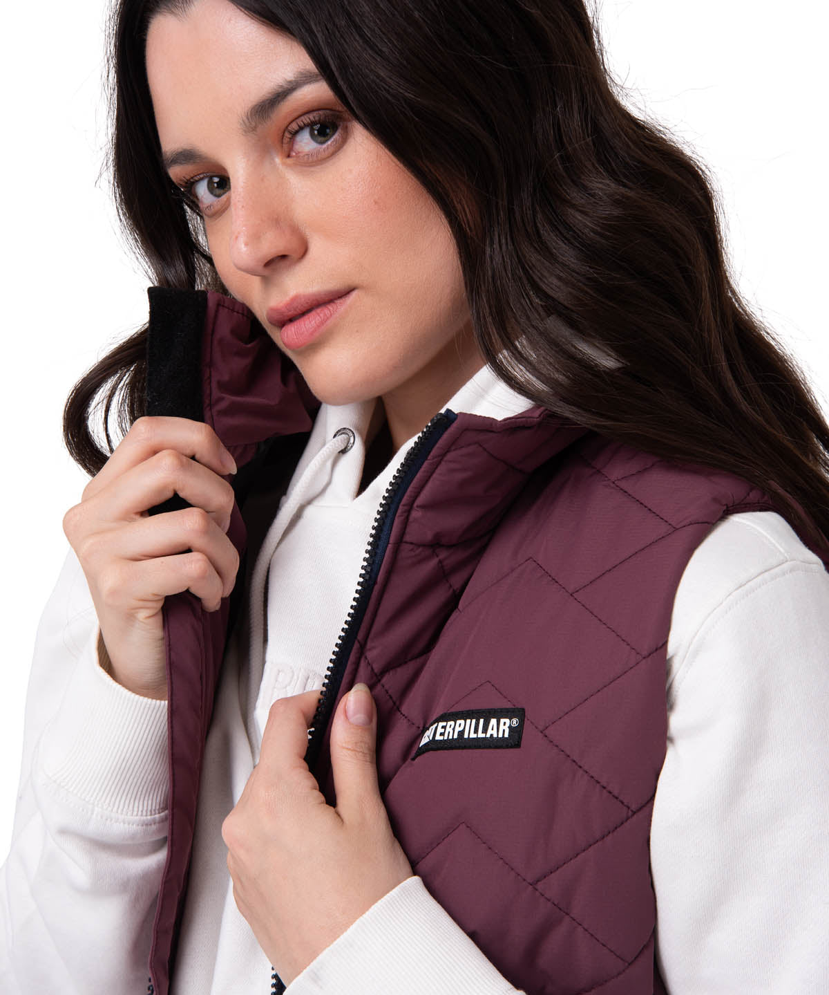 Parka Sin Mangas Mujer Mediumweight Burdeo CAT