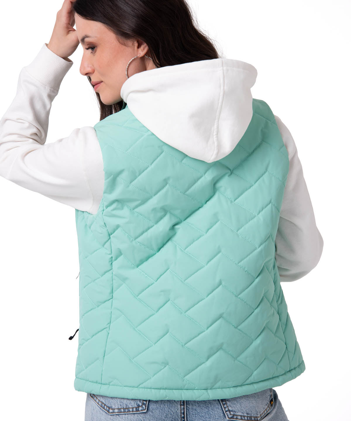 Parka Sin Mangas Mujer Mediumweight Verde CAT