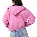 Parka Manga Larga Mujer Canvas Insulation Rosa Cat