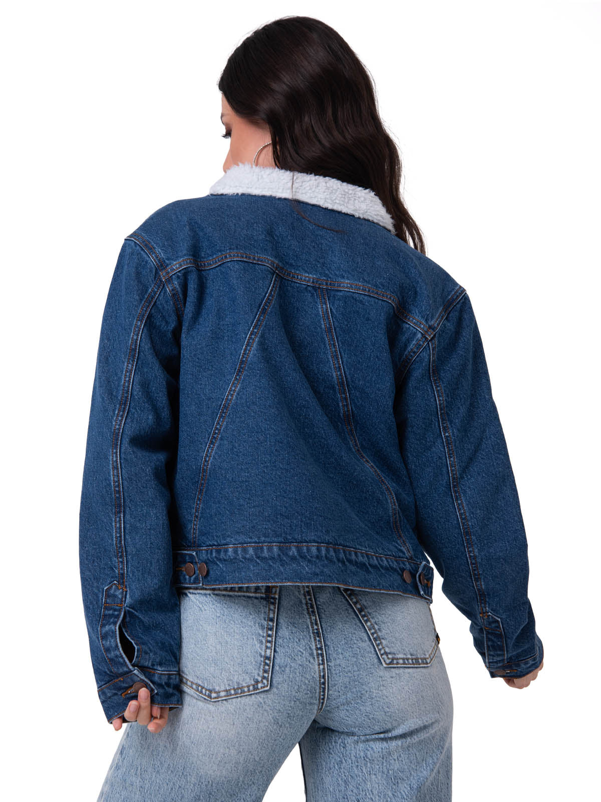 Chaqueta Jeans Mujer Sherpa Lined Azul Cat