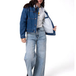 Chaqueta Jeans Mujer Sherpa Lined Azul Cat