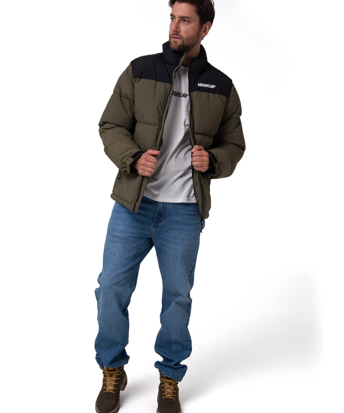 Parka Manga Larga Hombre Heavyweight Insulation Verde CAT