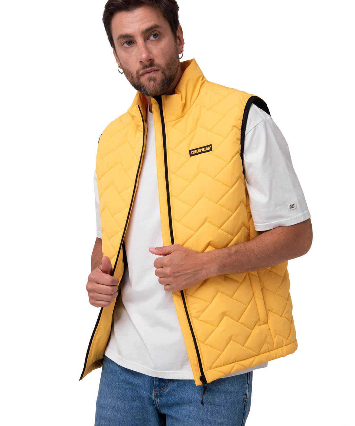 Parka Sin Mangas Hombre Mediumweight Insulated Amarillo Cat
