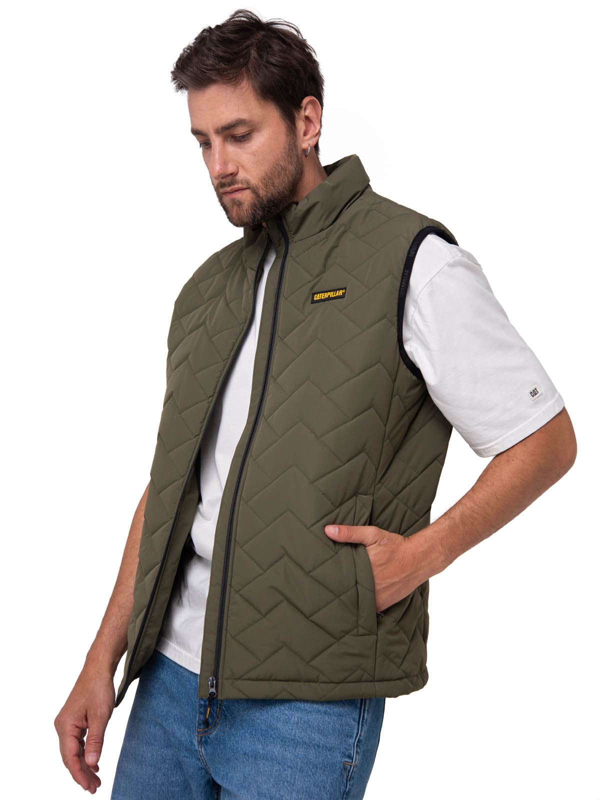 Parka Sin Mangas Hombre Mediumweight Insulated Verde Cat