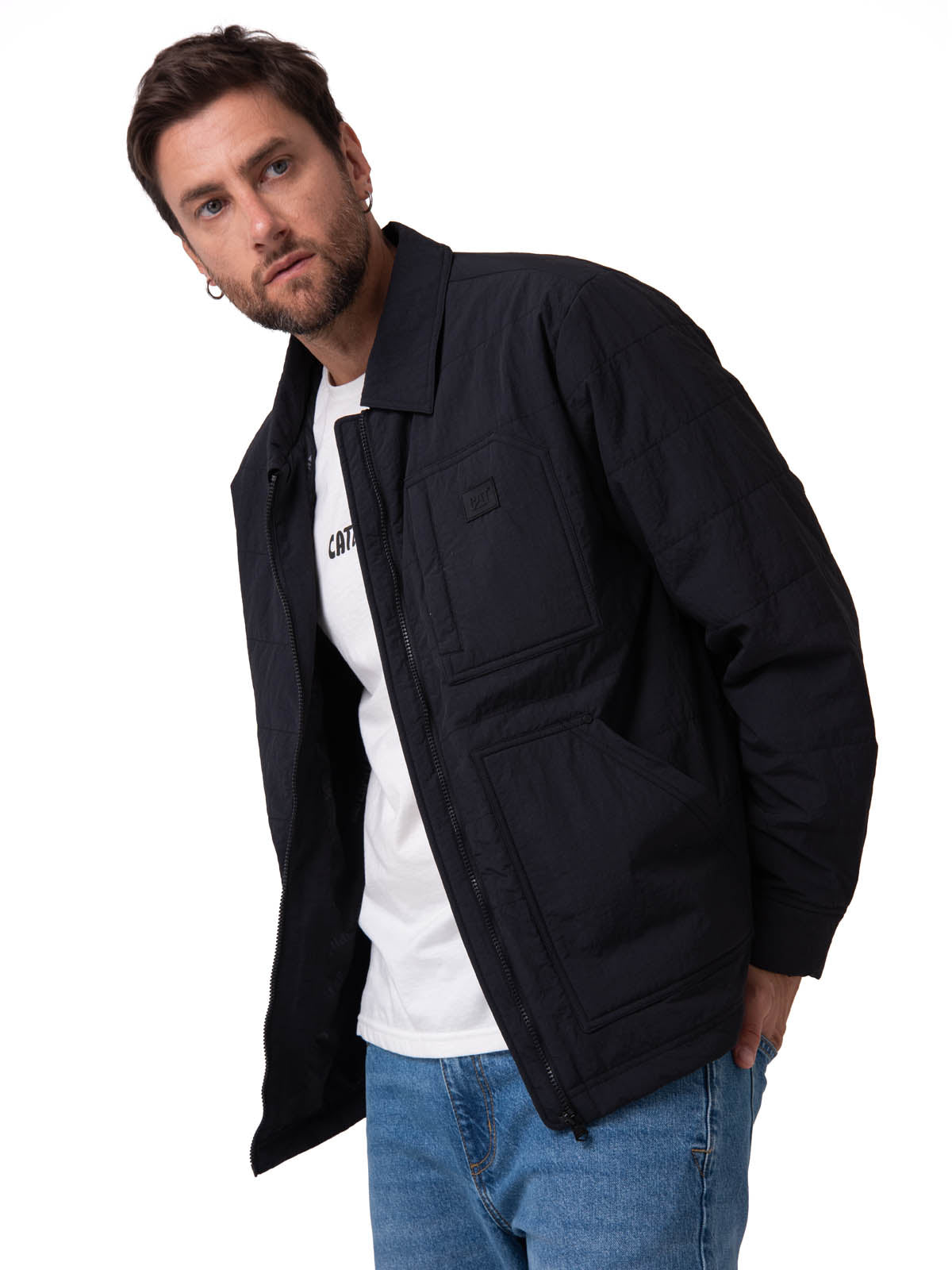 Chaqueta Manga Larga Hombre Work Jacket Negro Cat