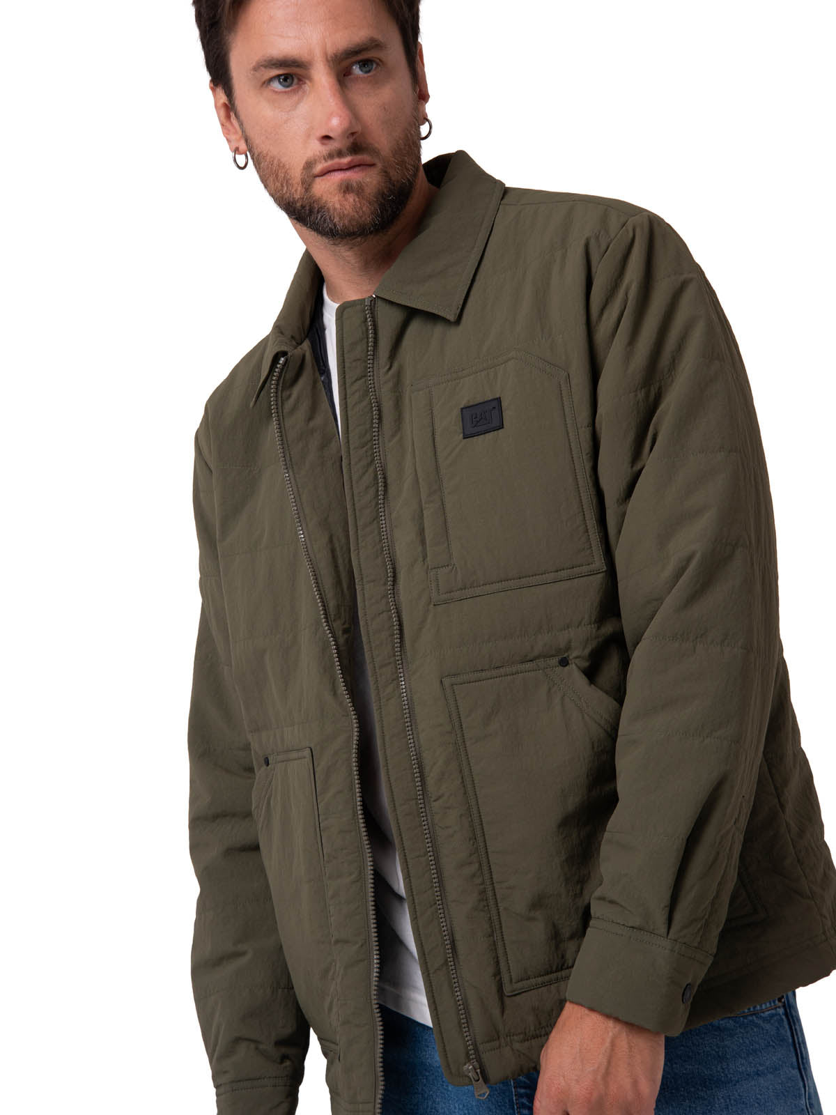 Chaqueta Manga Larga Hombre Work Jacket Verde Cat