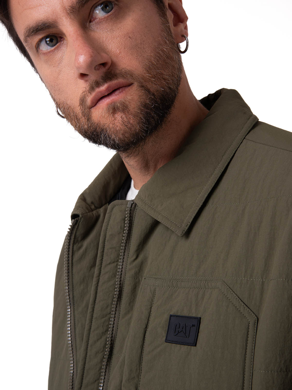 Chaqueta Manga Larga Hombre Work Jacket Verde Cat