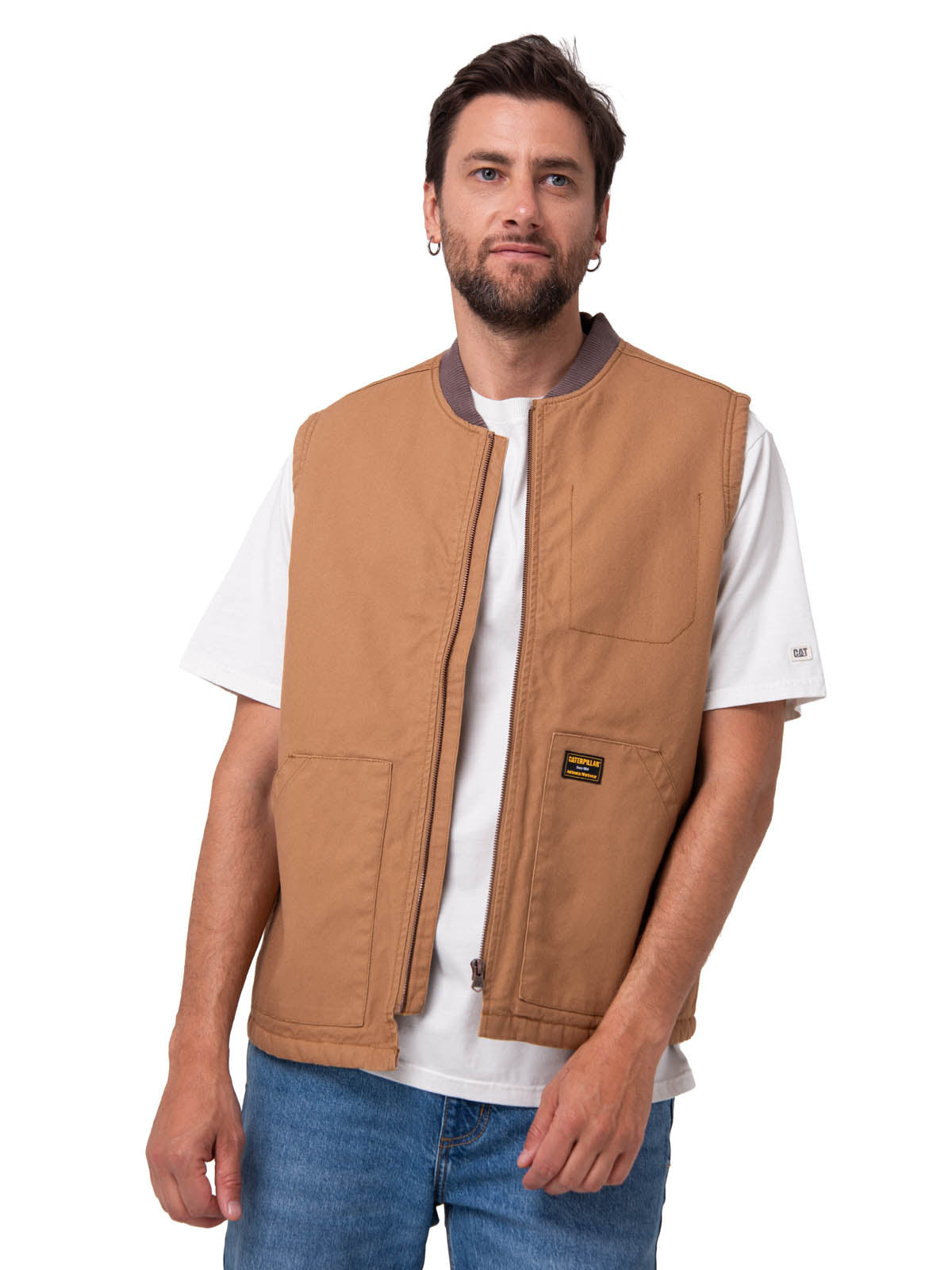 Chaqueta Sin Mangas Hombre Canvas Utility Café  Cat