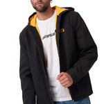 Chaqueta Con Gorro Manga Larga Hombre Canvas Negro CAT