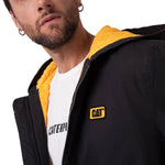 Chaqueta Con Gorro Manga Larga Hombre Canvas Negro CAT
