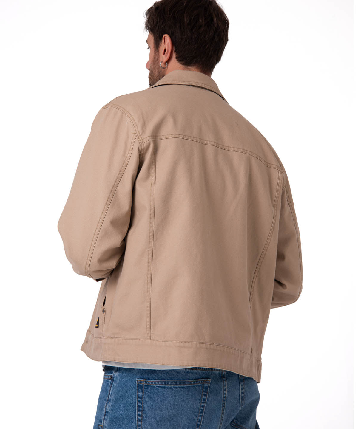 Chaqueta Manga Larga Hombre Canvas Flannel Beige Cat