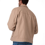 Chaqueta Manga Larga Hombre Canvas Flannel Beige Cat