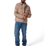 Chaqueta Manga Larga Hombre Canvas Flannel Beige Cat