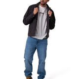 Chaqueta Manga Larga Hombre Canvas Flannel Negro Cat