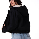 Chaqueta Manga Larga Mujer Canvas Sherpa Negro Cat