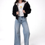 Chaqueta Manga Larga Mujer Canvas Sherpa Negro Cat