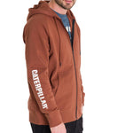 Polerón Manga Larga Hombre Fleece Cat Full Zip Hoodie Terracota Cat