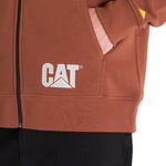 Polerón Manga Larga Hombre Fleece Cat Full Zip Hoodie Terracota Cat