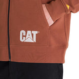 Polerón Manga Larga Hombre Fleece Cat Full Zip Hoodie Terracota Cat