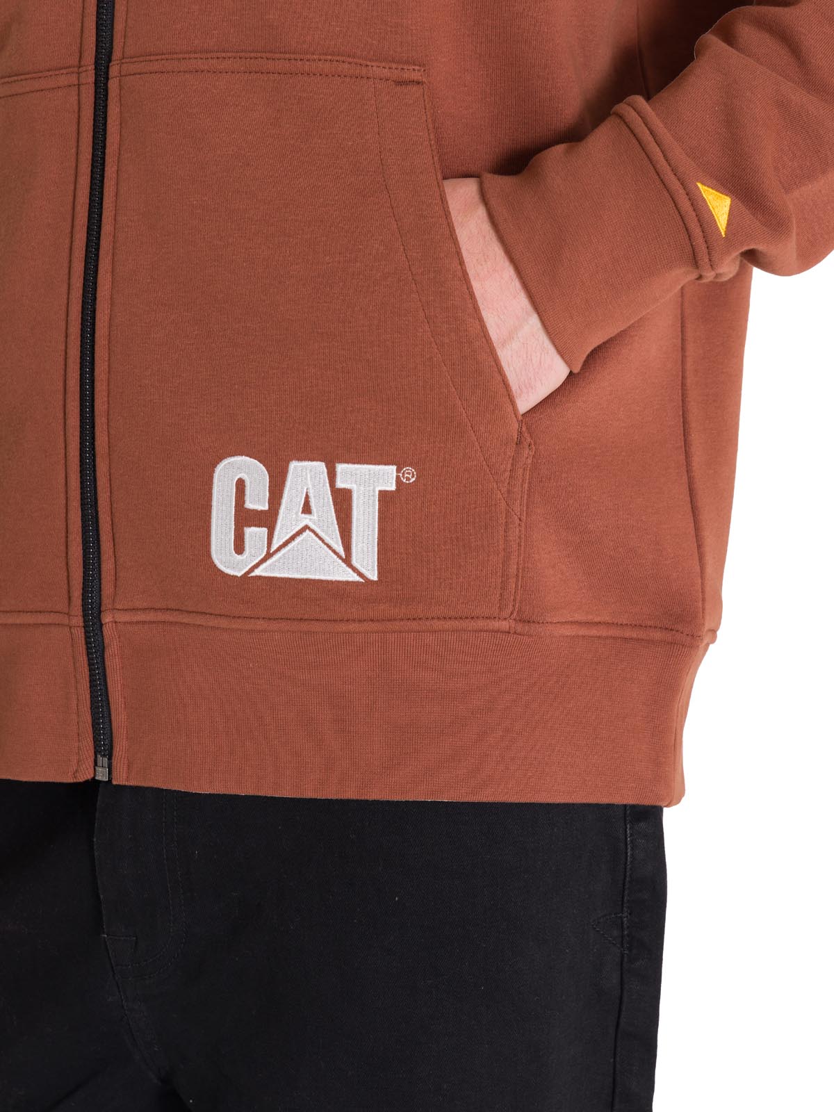 Polerón Manga Larga Hombre Fleece Cat Full Zip Hoodie Terracota Cat