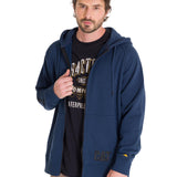 Polerón Manga Larga Hombre Fleece Cat Full Zip Hoodie Azul Petróleo Cat