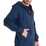 Polerón Manga Larga Hombre Fleece Cat Full Zip Hoodie Azul Petróleo Cat