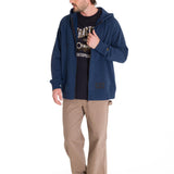Polerón Manga Larga Hombre Fleece Cat Full Zip Hoodie Azul Petróleo Cat