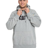 Poleron Casual Hombre Fleece Cat Logo Pullover Hoodie Gris Cat