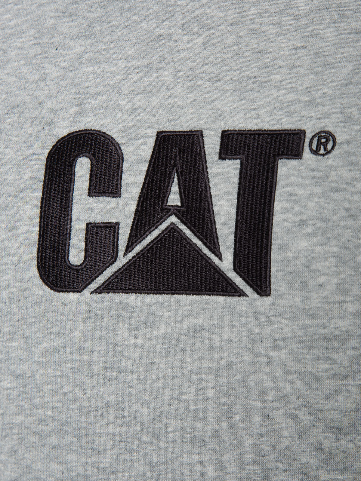 Poleron Casual Hombre Fleece Cat Logo Pullover Hoodie Gris Cat