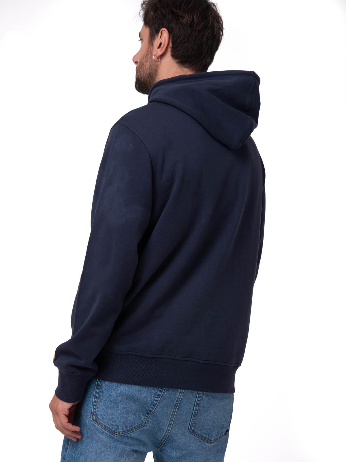 Polerón Con Gorro Hombre Cat Logo Azul Oscuro Cat