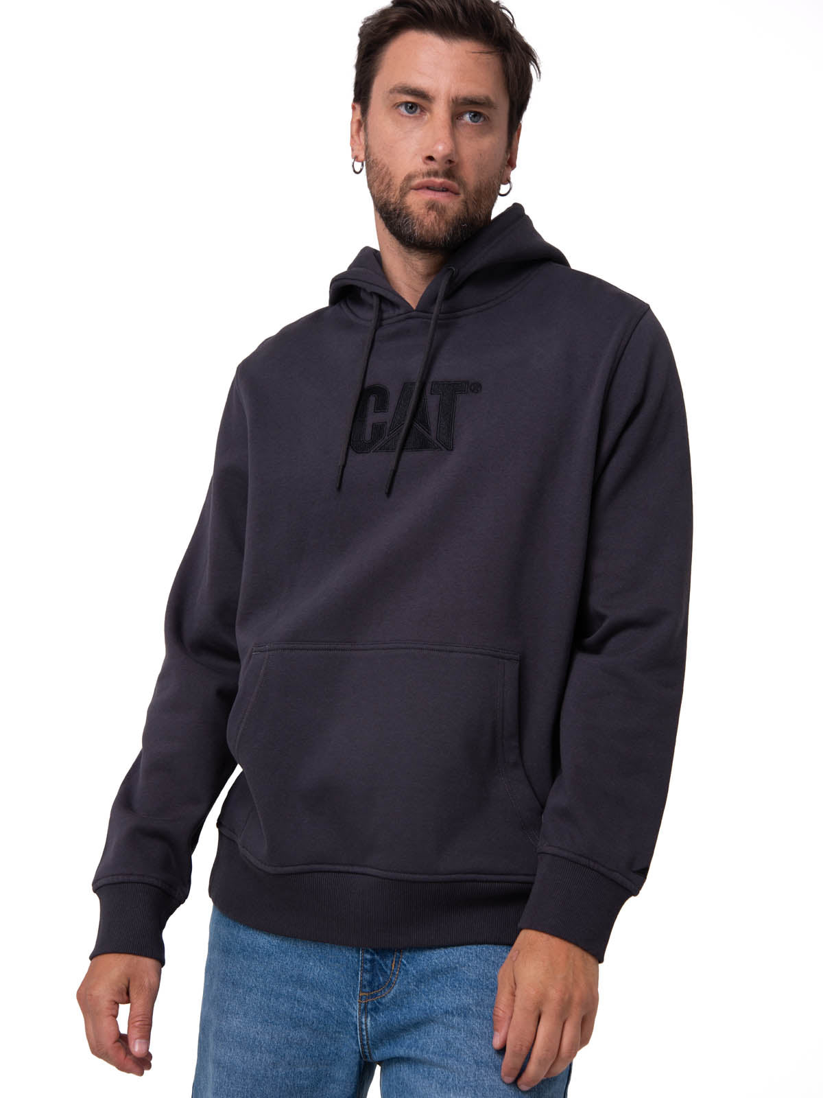 Polerón Con Gorro Hombre Cat Logo Negro Cat