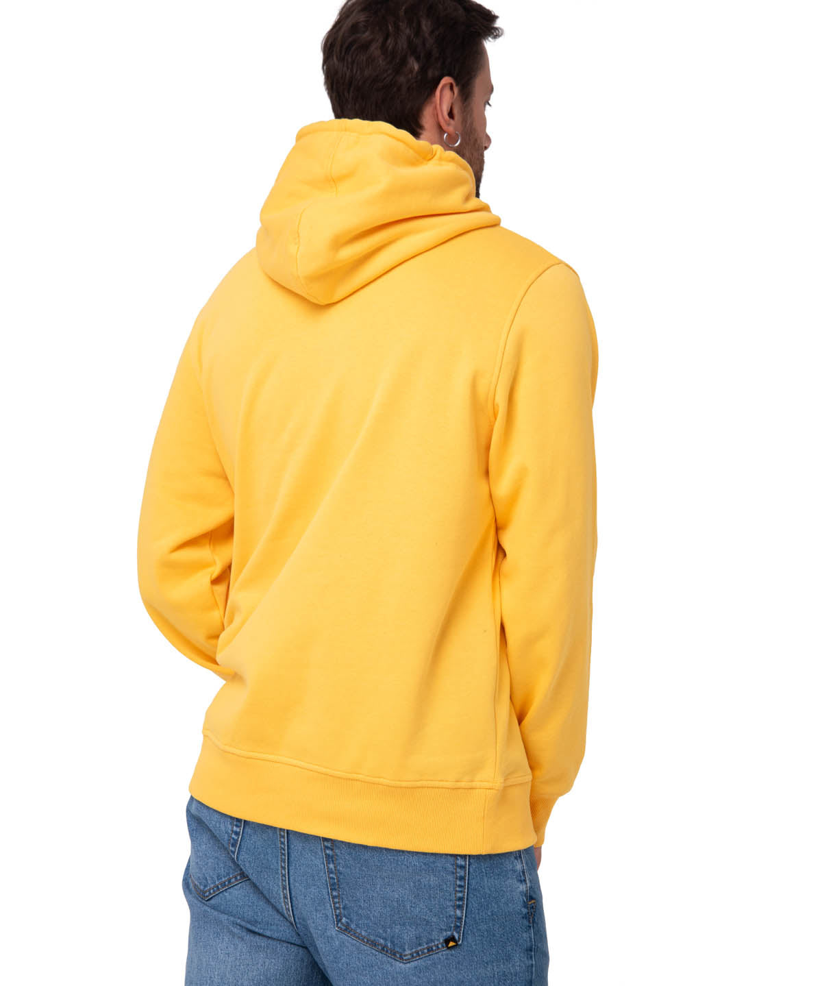 Polerón Con Gorro Hombre Cat Logo Amarillo Cat