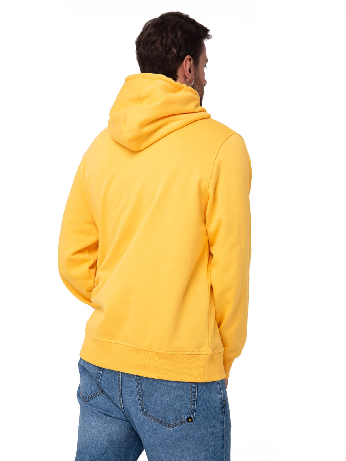 Polerón Con Gorro Hombre Cat Logo Amarillo Cat