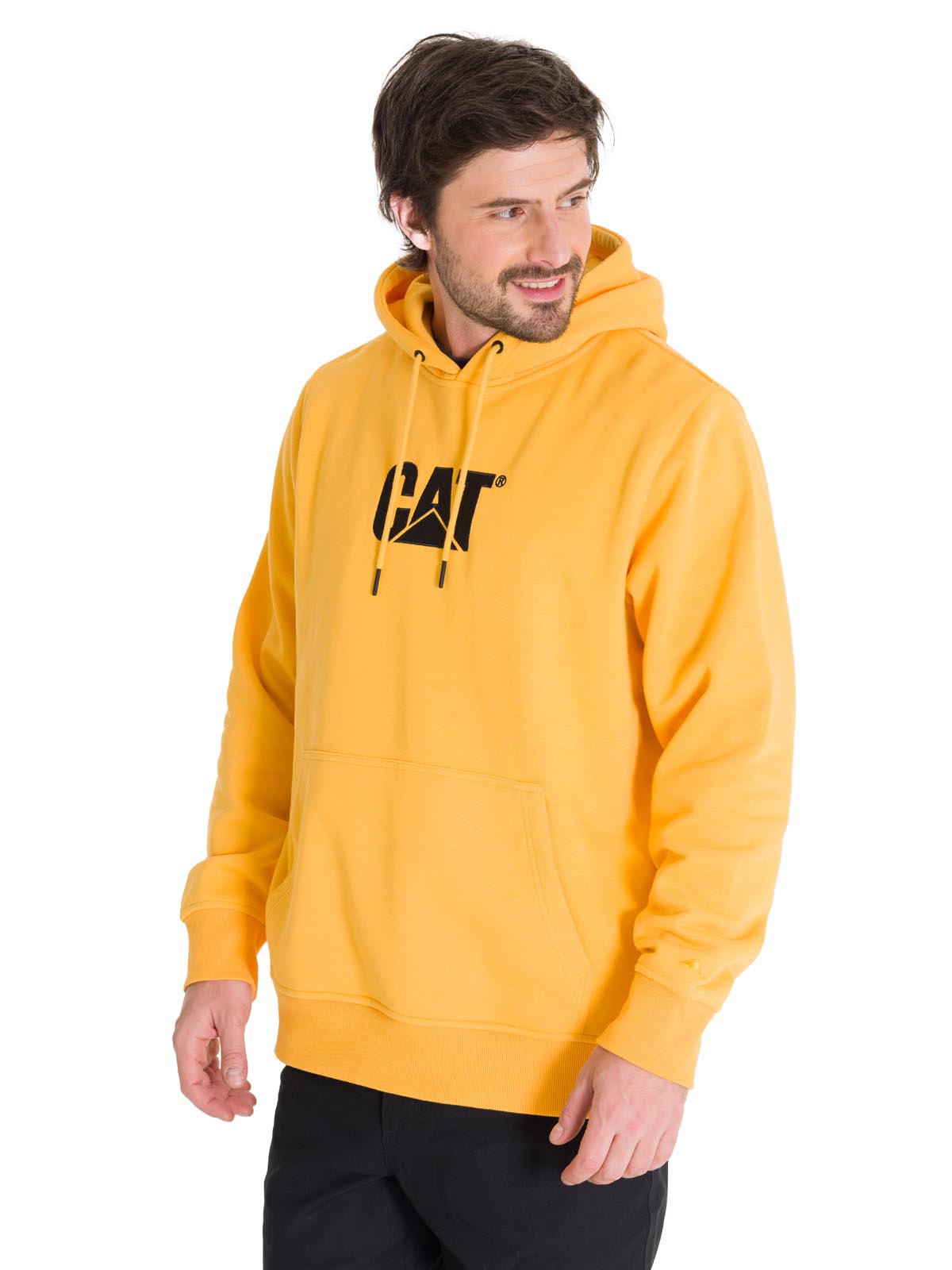 Poleron Casual Unisex FLEECE CAT LOGO PULLOVER HOODIE AMARILLO CAT
