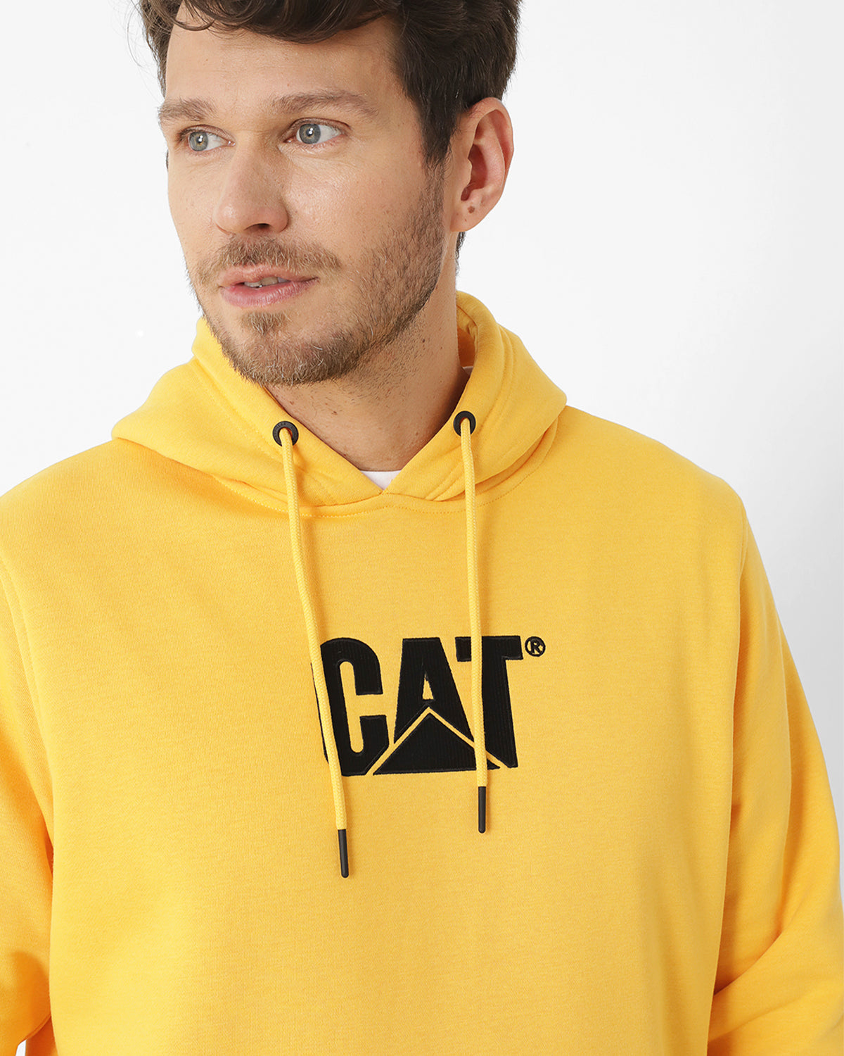 Poleron Casual Unisex FLEECE CAT LOGO PULLOVER HOODIE AMARILLO CAT