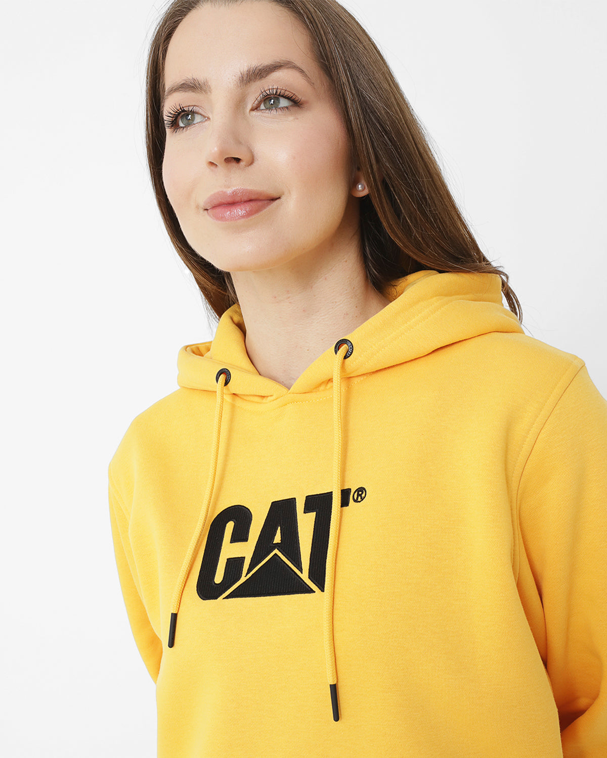 Poleron Casual Unisex FLEECE CAT LOGO PULLOVER HOODIE AMARILLO CAT