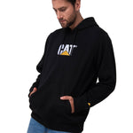 Poleron Casual Unisex FLEECE CAT LOGO PULLOVER HOODIE NEGRO CAT