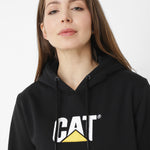 Poleron Casual Unisex FLEECE CAT LOGO PULLOVER HOODIE NEGRO CAT