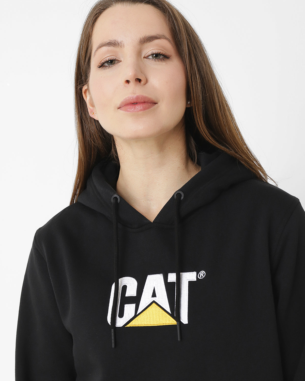 Poleron Casual Unisex FLEECE CAT LOGO PULLOVER HOODIE NEGRO CAT